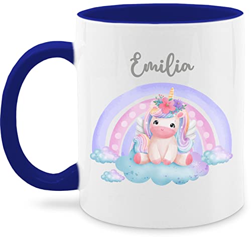 Tasse Tassen 325ml - Einhorn Unicorn Süß - 325 ml - Dunkelblau - einhörnern name personalisierte sachen und mädchen einem motiv personalisierung personalisiertes geschenke eigenem wunschname von Geschenk mit Namen personalisiert by Shirtracer