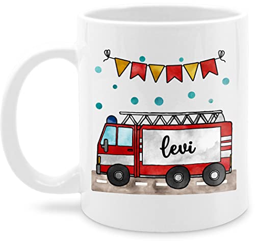 Tasse Tassen 325ml - Feuerwehr - Feuerwehrauto - Geschenk - 325 ml - Weiß - geschenke feuerwehrmänner personalisierte jugendfeuerwehr feuerwehrmann nur noch eine pflanze kind name von Geschenk mit Namen personalisiert by Shirtracer