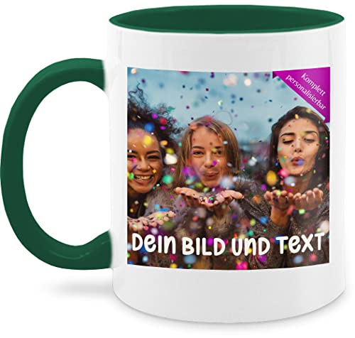 Tasse Tassen 325ml - Foto eigenem Bild - Fotogeschenk - 325 ml - Petrolgrün - mug with your own photo zum selbst gestalten freundin und text selber drucken geschenkbecher eigenen bildern von Geschenk mit Namen personalisiert by Shirtracer