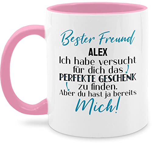 Tasse Tassen 325ml - Bester Freund - Best Friend Freunde Kumpel - 325 ml - Rosa - und spruch geschenke personalisierte beste für kerle einen guten guter den besten freundschaftsgeschenke name von Geschenk mit Namen personalisiert by Shirtracer