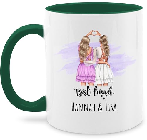 Tasse Tassen 325ml - Best Friends Geschenke Freundinnen Name Weihnachten Beste Freundin Geschenk - 325 ml - Petrolgrün - partner für 2 personalisierte als frauen eine gute lustig seine von Geschenk mit Namen personalisiert by Shirtracer