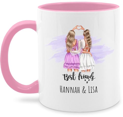 Tasse Tassen 325ml - Best Friends Geschenke Freundinnen Name Weihnachten Beste Freundin Geschenk - 325 ml - Rosa - frauen personalisierte 2 gute für eine persönliche als lustig seine von Geschenk mit Namen personalisiert by Shirtracer