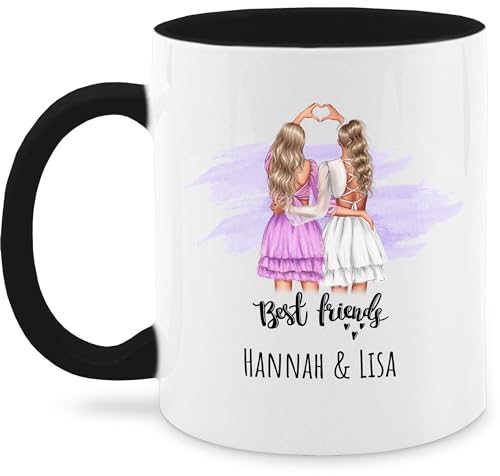 Tasse Tassen 325ml - Best Friends Geschenke Freundinnen Name Weihnachten Beste Freundin Geschenk - 325 ml - Schwarz - für personalisierte frauen 2 gute eine als seine weihnachtsgeschenke friend von Geschenk mit Namen personalisiert by Shirtracer