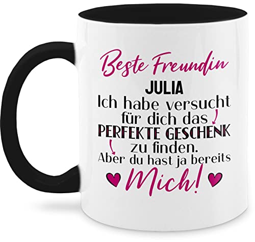 Tasse Tassen 325ml - Beste Freundin Perfekte Geschenk Personalisierte Geschenke Namen Freundschaft Freundinnen Weihnachten - 325 ml - Schwarz - für frauen als gute lustig persönliche eine seine von Geschenk mit Namen personalisiert by Shirtracer