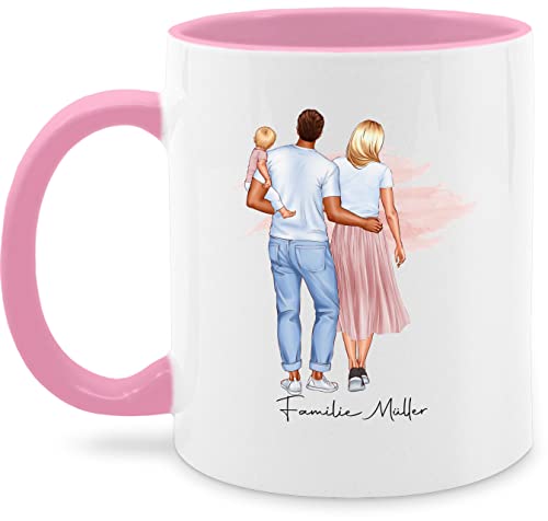 Tasse Tassen 325ml - Mama - Familie Mutter Vater Baby Kinder - 325 ml - Rosa - kaffeebecher familien geschenke für mütter kind personalisierte muttertag papa mamas mutti vatertag personalisierter von Geschenk mit Namen personalisiert by Shirtracer