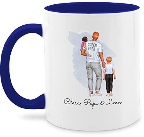 Tasse Tassen 325ml - zum Vatertag - Papa Baby Kind Geschenk I Vater Geschenkidee - 325 ml - Dunkelblau - geschenke an väter sohn und tochter für personalisierte vatertagsgeschenk ich hab dich lieb von Geschenk mit Namen personalisiert by Shirtracer