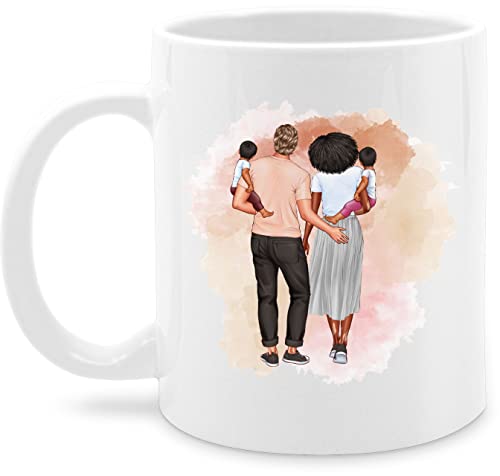 Tasse Tassen 325ml - Mama - Zwillinge Geschenk Muttertag Vatertag Weihnachten Zwillinge Familien-Geschenk - 325 ml - Weiß - familien papa familie personalisierte für mütter zwillingen mami von Geschenk mit Namen personalisiert by Shirtracer