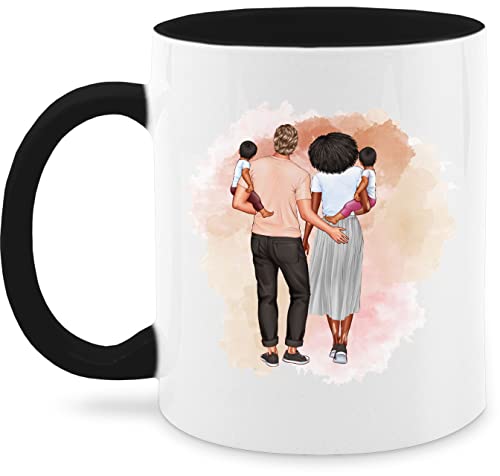 Tasse Tassen 325ml - zum - Zwillinge Geschenk Muttertag Vatertag Weihnachten Zwillinge Familien-Geschenk - 325 ml - Schwarz - familiengeschenke mom personalisierte muttertagsgeschenke mutter von Geschenk mit Namen personalisiert by Shirtracer