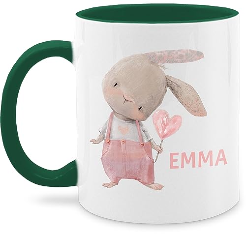 Tasse Tassen 325ml - Mädchen Hase Rabbit Häschen Langohr Süße Hasen - 325 ml - Petrolgrün - osterhase motiv ostern name hasenmotiv personalisierte geschenke bunny osterhasen kaffeetasse von Geschenk mit Namen personalisiert by Shirtracer