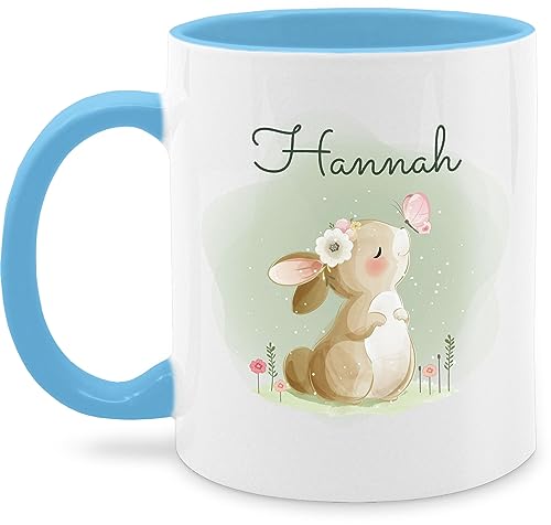 Tasse Tassen 325ml - Süßer Hase Bunny Rabbit Hasen Kaninchen - 325 ml - Hellblau - name osterhase hasenmotiv motiv personalisierter personalisierte geschenke ostern häschen tasse. osterngeschenke von Geschenk mit Namen personalisiert by Shirtracer