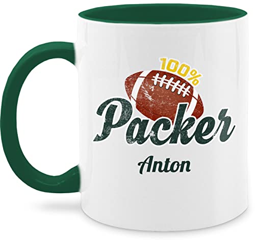 Tasse Tassen 325ml - Henkeltasse Damen bedruckt - 100% Packer - American Football Geschenk - 325 ml - Petrolgrün - personalisierte kaffeetassen beschriften lassen kaffeehäferl namenstasse von Geschenk mit Namen personalisiert by Shirtracer