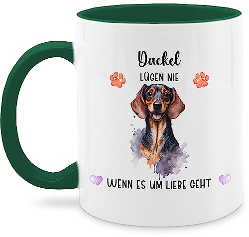 Tasse Tassen 325ml - Hunde - Dackel - Geschenk Hundebesitzern - 325 ml - Petrolgrün - dackelmotiv personalisierte hund hunden bedrucken hundemotiven hundemotiv name hundebesitzer hundemotive von Geschenk mit Namen personalisiert by Shirtracer