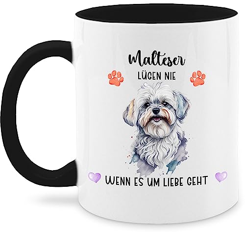 Tasse Tassen 325ml - Hunde - Malteser - Geschenk Hundebesitzern - 325 ml - Schwarz - teetasse name hundemotiv hundemotiven hund kaffeetasse personalisierte hundebesitzer hunden hundemotive eigenem von Geschenk mit Namen personalisiert by Shirtracer