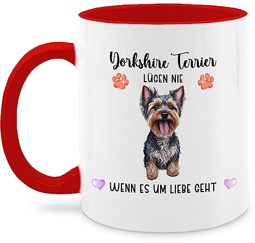 Tasse Tassen 325ml - Hunde - Yorkshire Terrier - Geschenk Hundebesitzern - 325 ml - Rot - hund personalisierte hunden hundemotiven hundebesitzer hundemotiv name geschenke eigenem hundemotive von Geschenk mit Namen personalisiert by Shirtracer