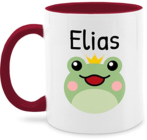 Tasse Tassen 325ml - Kinder - Mädchen - Süßer Frosch - 325 ml - Bordeauxrot - schokotasse personalisierte geschenke name kindergarten kaffeetasse kind wärmende süße jungen frösche häferl von Geschenk mit Namen personalisiert by Shirtracer