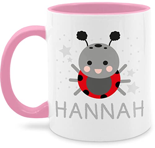 Tasse Tassen 325ml - Marienkäfer Bild und Dein Name - 325 ml - Rosa - kinder kind teetasse keramik kindergarten junge von Geschenk mit Namen personalisiert by Shirtracer