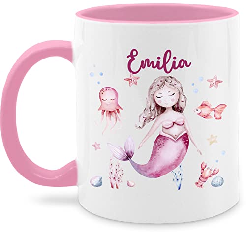 Tasse Tassen 325ml - Meerjungfrau Nymphe Nixe - 325 ml - Rosa - meerjungfrauen personalisierte und eigenem nymph von Geschenk mit Namen personalisiert by Shirtracer