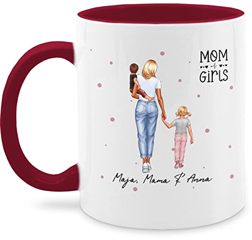 Tasse Tassen 325ml - Muttertag - Geschenk von Kindern für Mama I Mutter Tochter Sohn - 325 ml - Bordeauxrot - geschenke mütter personalisiertes muttertagsgeschenk muttertagsgeschenke beste von Geschenk mit Namen personalisiert by Shirtracer