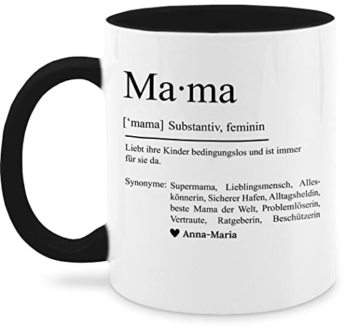 Tasse Tassen 325ml - Muttertag - Mama Geschenk Definition Weihnachten Substantiv Geschenkidee Geburtstag Mutti Danke sagen - 325 ml - Schwarz - muttertagsgeschenk geschenke mutter mütter von Geschenk mit Namen personalisiert by Shirtracer