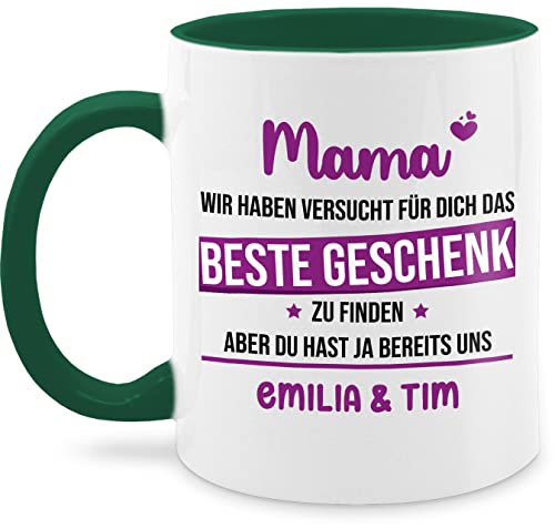 Tasse Tassen 325ml - Muttertag - Mama wir haben versucht das Beste Geschenk zu finden aber du hast ja bereits uns - 325 ml - Petrolgrün - personalisierte geschenke mutter motherday gift von Geschenk mit Namen personalisiert by Shirtracer