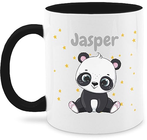 Tasse Tassen 325ml - Süßer Panda Pandabär Pandabären - 325 ml - Schwarz - süß personalisierte bär personalisierter name von Geschenk mit Namen personalisiert by Shirtracer