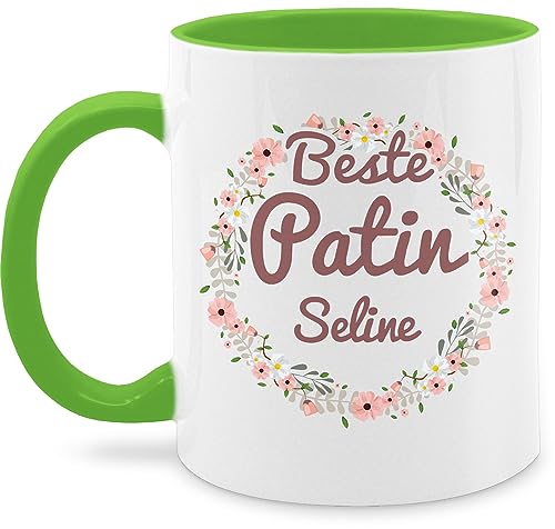 Tasse Tassen 325ml - Beste Patin - Patentante Taufpatin - 325 ml - Hellgrün - geschenke für geschenk+für+taufpatin von Geschenk mit Namen personalisiert by Shirtracer