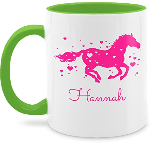 Tasse Tassen 325ml - Pferd - Pferde Geschenk Mädchen - 325 ml - Hellgrün - teetasse personalisierte kinder kaffeetasse pferdemotiv pferdefan nur noch eine pflanze wunschname von Geschenk mit Namen personalisiert by Shirtracer