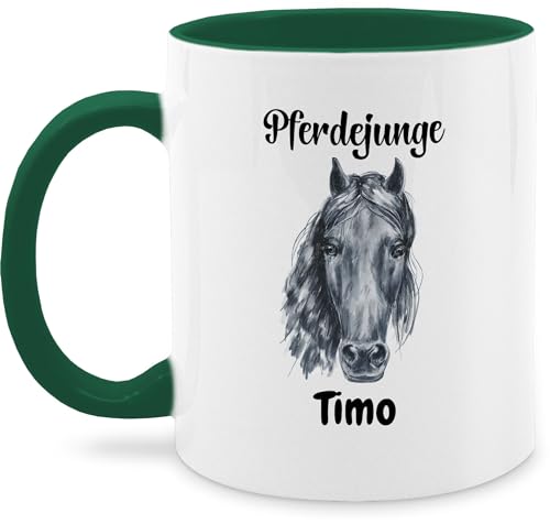 Tasse Tassen 325ml - Pferd - Pferdejunge Pferdekopf mit Namen - Pferdejunge Pferde Jungen Geschenk Personalisierte Geschenke Pferdejungen Pferde Geschenke für Jungen Pferde Sachen mit Namen Reiten von Geschenk mit Namen personalisiert by Shirtracer