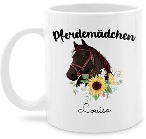 Tasse Tassen 325ml - Pferd - Pferdemädchen Pferde Mädchen - 325 ml - Weiß - reitersachen pferden blumen kaffeetasse personalisierte geschenke reiter pferdemotiv coole sachen für teetasse von Geschenk mit Namen personalisiert by Shirtracer