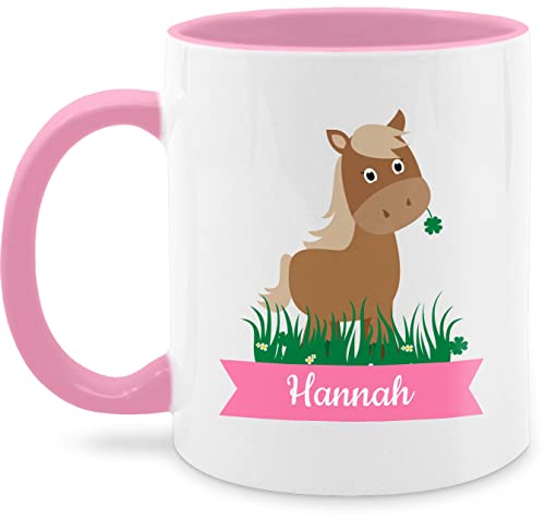 Tasse Tassen 325ml - Pferde - Süßes Pferd mit Name - 325 ml - Rosa - personalisierte für reiterin und mädchen reiten erstellen pferden reiter sachen geschenke bilder reiterinnen einem pferdeherz von Geschenk mit Namen personalisiert by Shirtracer