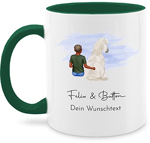 Tasse Tassen 325ml - Pferd Pferde - Pferdejunge - 325 ml - Petrolgrün - personalisierte geschenke für reiterin mensch und pferdegeschenk einem pferdeliebhaber personalisierbar eine von Geschenk mit Namen personalisiert by Shirtracer