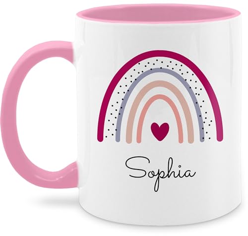Tasse Tassen 325ml - Regenbogen Regenbögen - 325 ml - Rosa - mug sophia name rainbow personalisierte und herz kaffeetasse mädchen kindertasse von Geschenk mit Namen personalisiert by Shirtracer