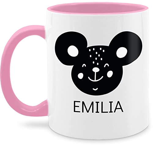 Tasse Tassen 325ml - Skandi Style Scandi bedruckt - Maus mit Name - 325 ml - Rosa - teetasse nur noch eine pflanze mäuse von Geschenk mit Namen personalisiert by Shirtracer