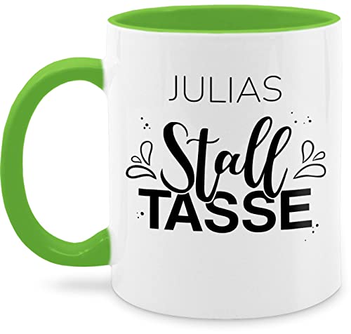 Tasse Tassen 325ml - Pferd - Stalltasse Name Stall Geschenk Pferde Mädchen - 325 ml - Hellgrün - pferdetasse pferdeliebhaber kaffee haferl pferdetassen pferdefan teetasse kaffeetasse pferdemotiv von Geschenk mit Namen personalisiert by Shirtracer