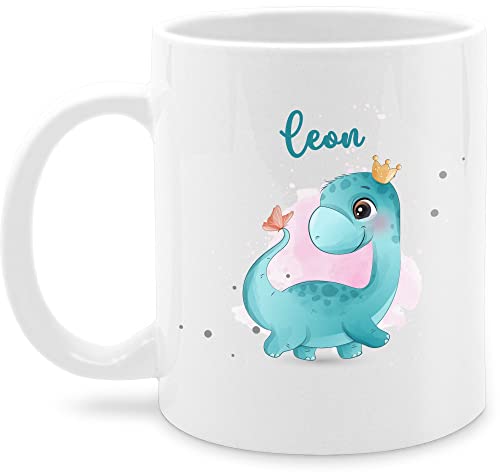 Tasse Tassen 325ml - Tiere - Dinos Saurier Dinosaurier Urzeittier Dino - 325 ml - Weiß - name und tieren personalisierte geschenke urzeittiere nur noch eine pflanze tier kleine personalisieren von Geschenk mit Namen personalisiert by Shirtracer