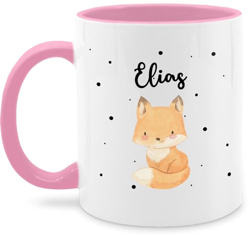 Tasse Tassen 325ml - Tiere - Süßer Fuchs - 325 ml - Rosa - personalisierte und tieren tier name personalisieren dino geschenke kleine von Geschenk mit Namen personalisiert by Shirtracer