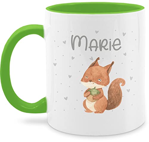 Tasse Tassen 325ml - Tiere - Eichhörnchen Eichhorn Squirrel - 325 ml - Hellgrün - kaffe name und tier tieren geschenke personalisieren dino waldtiere kaffeetasse personalisierte kaffeetassen von Geschenk mit Namen personalisiert by Shirtracer