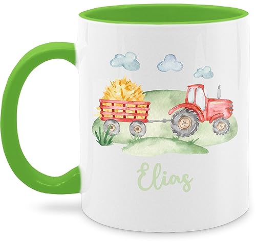 Tasse Tassen 325ml - Traktor Trecker Bauer Schlepper Landwirtschaft Bulldog - 325 ml - Hellgrün - traktor, personalisierte bauern name landwirt kaffeetasse traktorfahrer traktoren träcker von Geschenk mit Namen personalisiert by Shirtracer