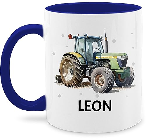 Tasse Tassen 325ml - Traktor - Trecker Name - 325 ml - Dunkelblau - kindertasse für kinder kindergarten kaffeetassen+mit+traktor träcker traktorfahrer kaffeetasse bauern schlepper landwirtschaft von Geschenk mit Namen personalisiert by Shirtracer