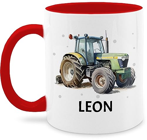 Tasse Tassen 325ml - Traktor - Trecker Name - 325 ml - Rot - traktoren traktor, mann schlepper bauern personalisierbar personalisierte traktorfahrer kinder bulldog und träcker bauernhof von Geschenk mit Namen personalisiert by Shirtracer