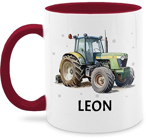 Tasse Tassen 325ml - Traktor - Trecker Name - 325 ml - Bordeauxrot - personalisierte kinder und mann geschenke personalisierbar fans kindertassen eigenem kaffeetassen+mit+traktor bulldog schlepper von Geschenk mit Namen personalisiert by Shirtracer