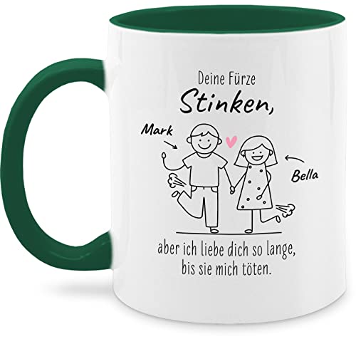 Tasse Tassen 325ml - Valentinstag Partner Freund & Freundin - Deine Fürze Stinken - 325 ml - Petrolgrün - geschenke für pärchen aber ich liebe dich valentinstagsgeschenk valentinstag-geschenk von Geschenk mit Namen personalisiert by Shirtracer