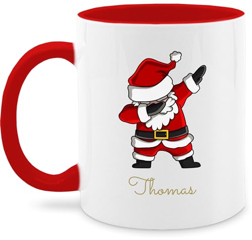 Tasse Tassen 325ml - Weihnachten Weihnachtstasse - Dab Dabbing Weihnachtsmann mit Name - 325 ml - Rot - weihnachtsmotiv weihnachtstassen 2023 weihnachtliches christmas weihnachts personalisierte von Geschenk mit Namen personalisiert by Shirtracer