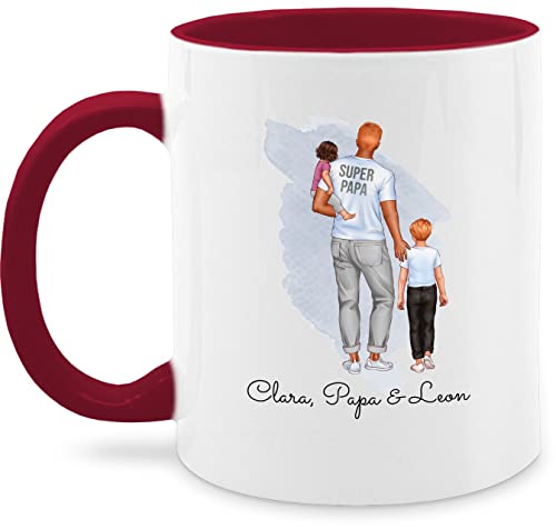 Tasse Tassen 325ml - zum Vatertag - Papa Baby Kind Geschenk I Vater Geschenkidee - 325 ml - Bordeauxrot - vatertagsgeschenke tasse. personalisierte für vatertagsgeschenk geschenke papa... von Geschenk mit Namen personalisiert by Shirtracer