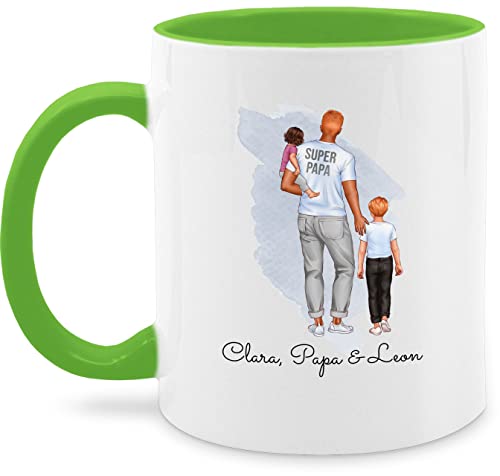 Tasse Tassen 325ml - zum Vatertag - Papa Baby Kind Geschenk I Vater Geschenkidee - 325 ml - Hellgrün - vatertagsgeschenke tasse. personalisierte geschenke für personalisiertes vatertagsgeschenk von Geschenk mit Namen personalisiert by Shirtracer