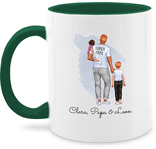 Tasse Tassen 325ml - zum Vatertag - Papa Baby Kind Geschenk I Vater Geschenkidee - 325 ml - Petrolgrün - von 2 jungs personalisierte geschenke für väter vatertagsgeschenk an fuer den besten von Geschenk mit Namen personalisiert by Shirtracer