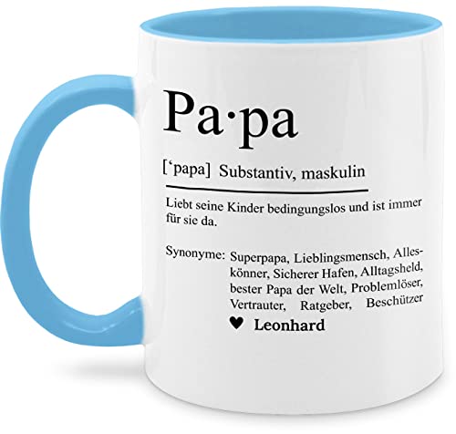 Tasse Tassen 325ml - zum Vatertag - Papa Definition Substantiv Geschenkidee Geburtstag Papi Geschenk Weihnachten Danke sagen - 325 ml - Hellblau - personalisierte vater teetasse für von Geschenk mit Namen personalisiert by Shirtracer