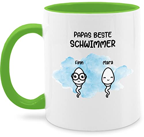 Tasse Tassen 325ml - zum Vatertag - Papas beste Schwimmer - Geschenke Männer Vater Witzig Väter Lustig - 325 ml - Hellgrün - vatertagsgeschenk papa besten tasse. personalisierte schnellste für von Geschenk mit Namen personalisiert by Shirtracer