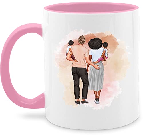 Tasse Tassen 325ml - Mama - Zwillinge Geschenk Muttertag Vatertag Weihnachten Zwillinge Familien-Geschenk - 325 ml - Rosa - familie mutti zwilling tasse. familien 3 personen mom mutter von Geschenk mit Namen personalisiert by Shirtracer