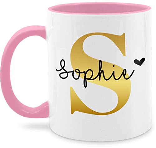 Tasse Tassen 325ml - Anfangsbuchstabe Name - Namens Geschenk - 325 ml - Rosa - bedrucken kaffeetasse buchstaben initial kaffeetassen selber gestalten personalisierte kita geschenke lebenspartner von Geschenk mit Namen personalisiert by Shirtracer